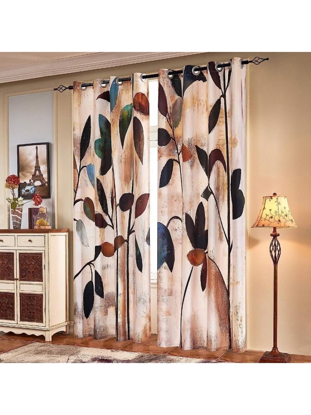 Subrtex Printed Curtains Room Darkening 52"X95" X2